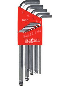 BALL HEX L KEY SET BRIGHT, INCH SIZES